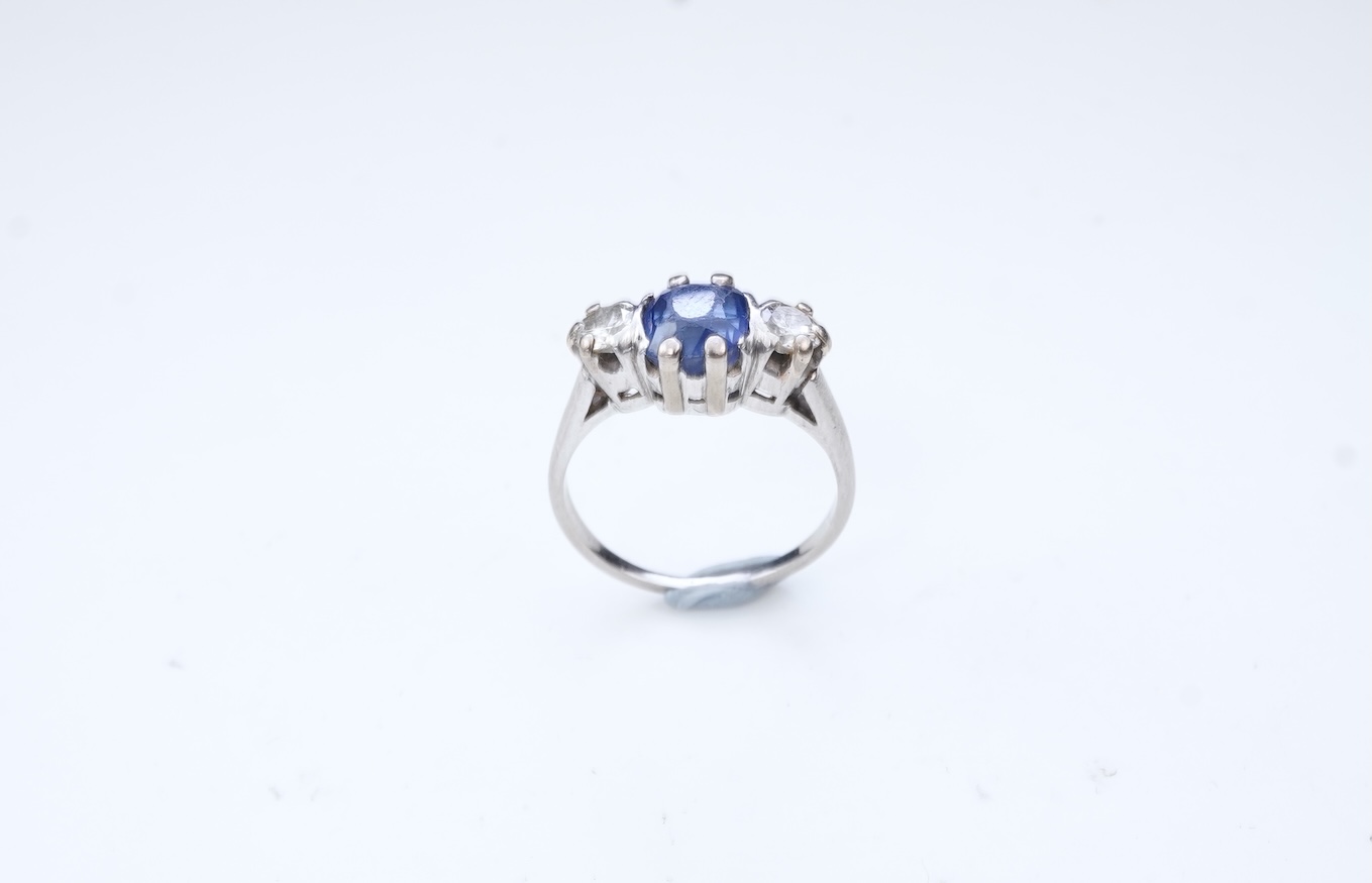A sapphire and diamond ring